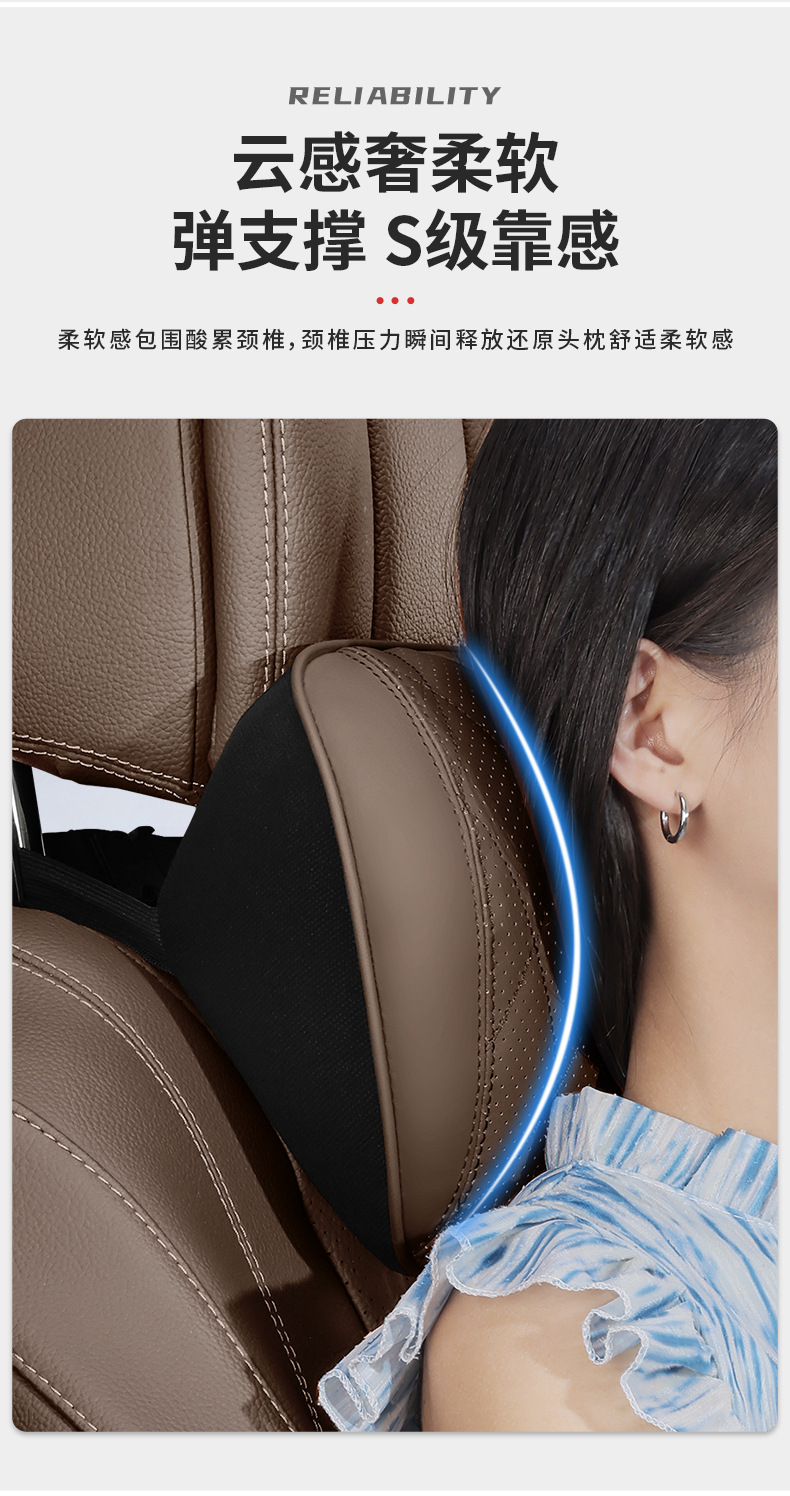 Suitable for Mercedes-Benz Headrest and Lumbar Support Ac-Class Se-Class E300L Car Neck Pillow Glc/Gle/C260L Cushion Cushion