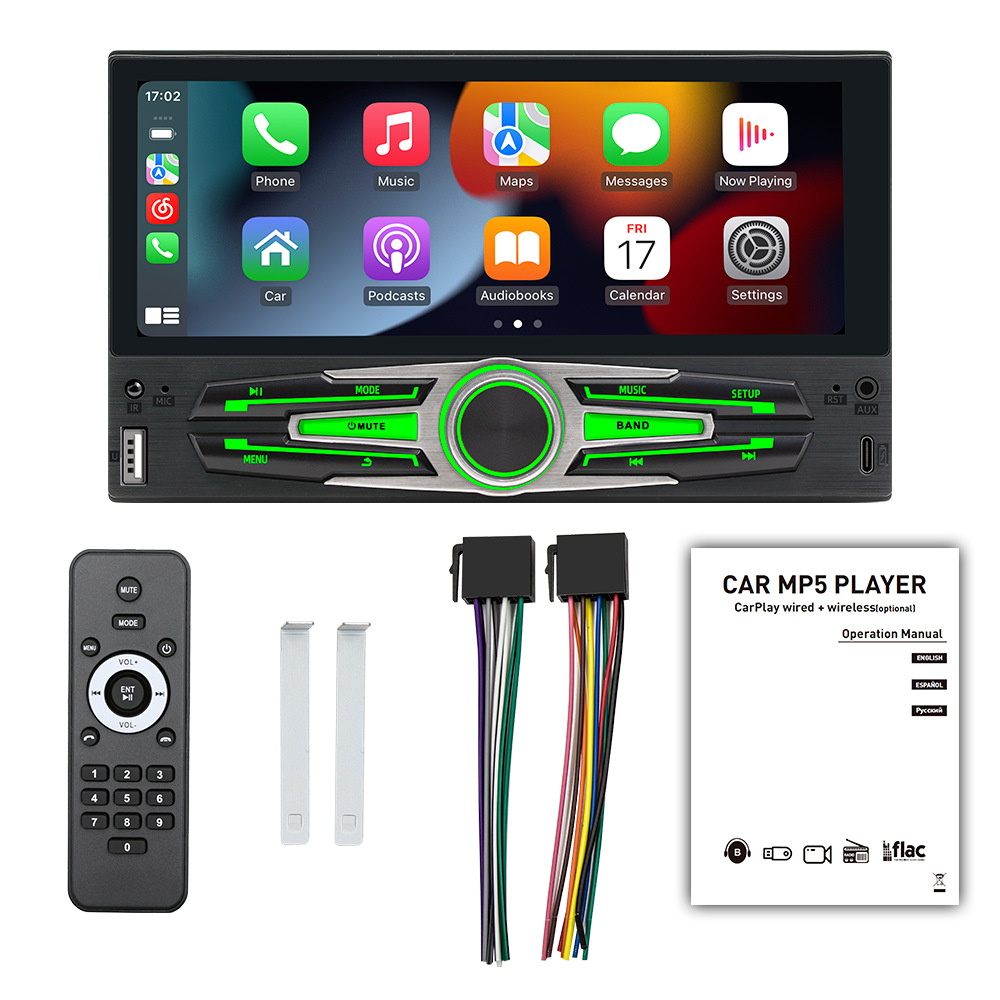 Nuevos productos de 6,86 pulgadas de un solo husillo MP5 reproductor inalámbrico carplay HD retroceso vista multimedia Bluetooth