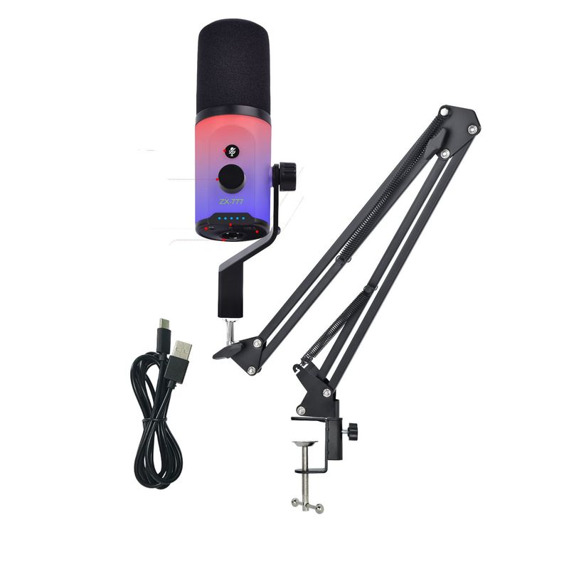 RGB デュアルモード XLR/USB デュアルモードダイナミックマイク録音ゲームマイクアンカーライブブロードキャストコンピュータデスクトップマイク|undefined