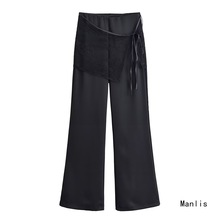 Z跨境欧美风2025新款时尚气质女装批发不规则蕾丝腰间长裤5427515