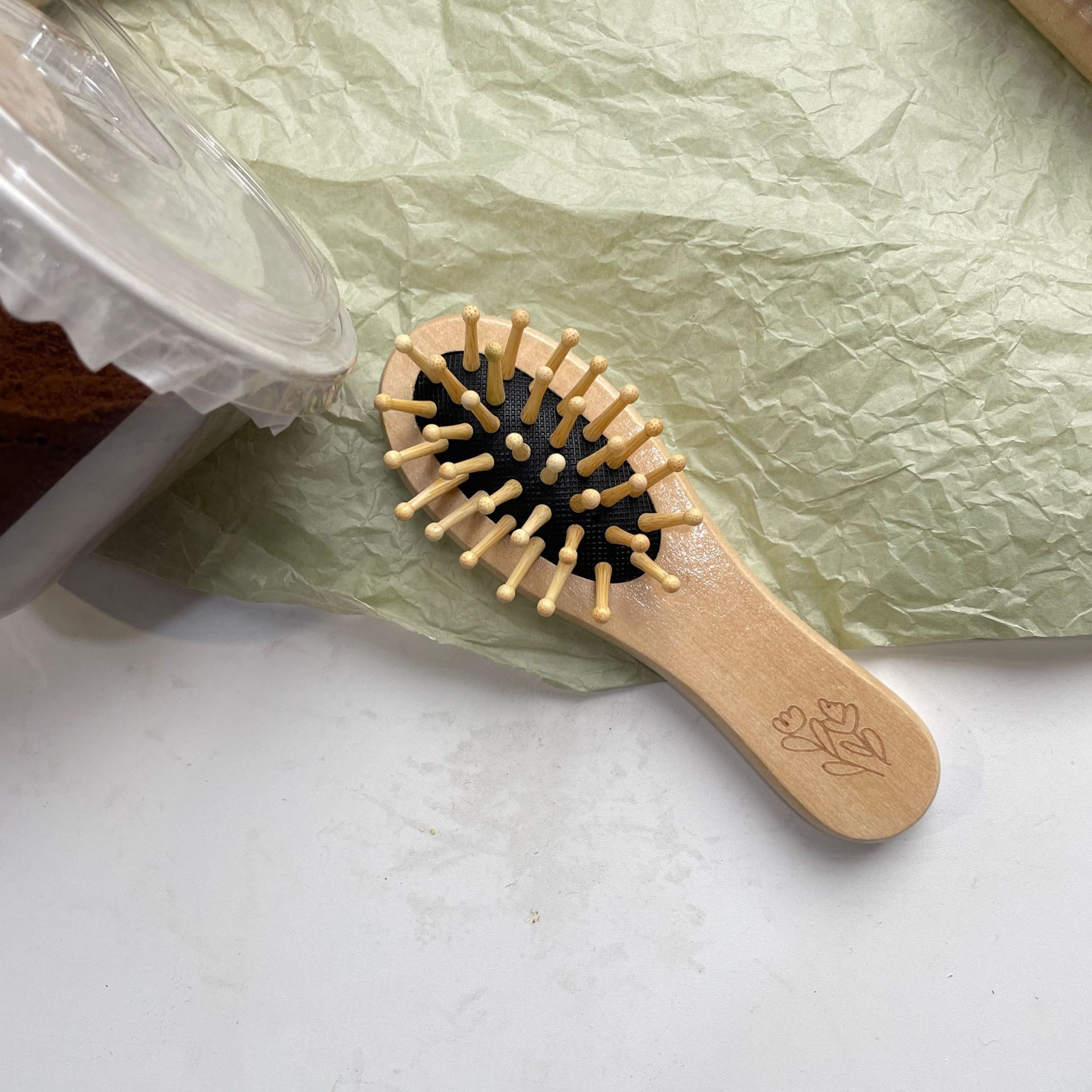 Peine de colchón de aire portátil masaje cuero cabelludo moda cabello suave anti-anudado madera de loto viaje hogar peine de madera BH411