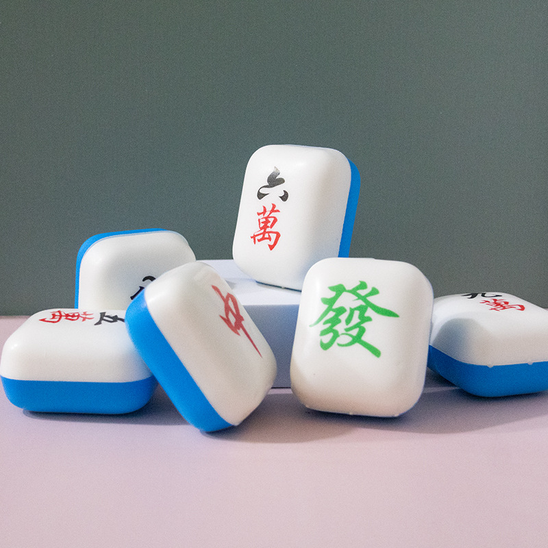 Mahjong Knead music creative decompression toy slow rebound press outlet decompression tool Sponge mahjong tabletop decoration