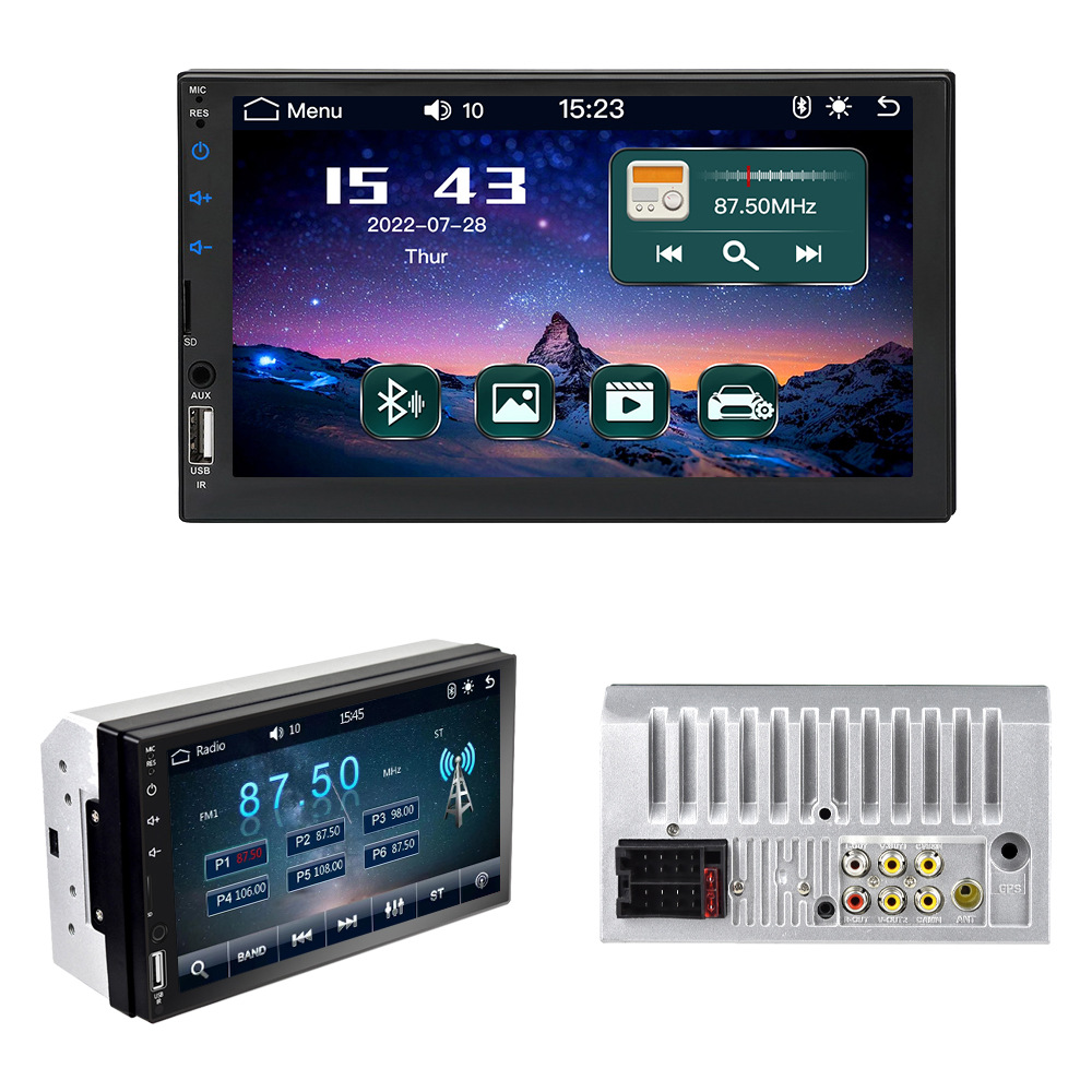 7inch Dual-Dvd Carplay Bluetooth Iso Android Phone Screen Mirroring Car Mp5 Touchscreen Player 7049D