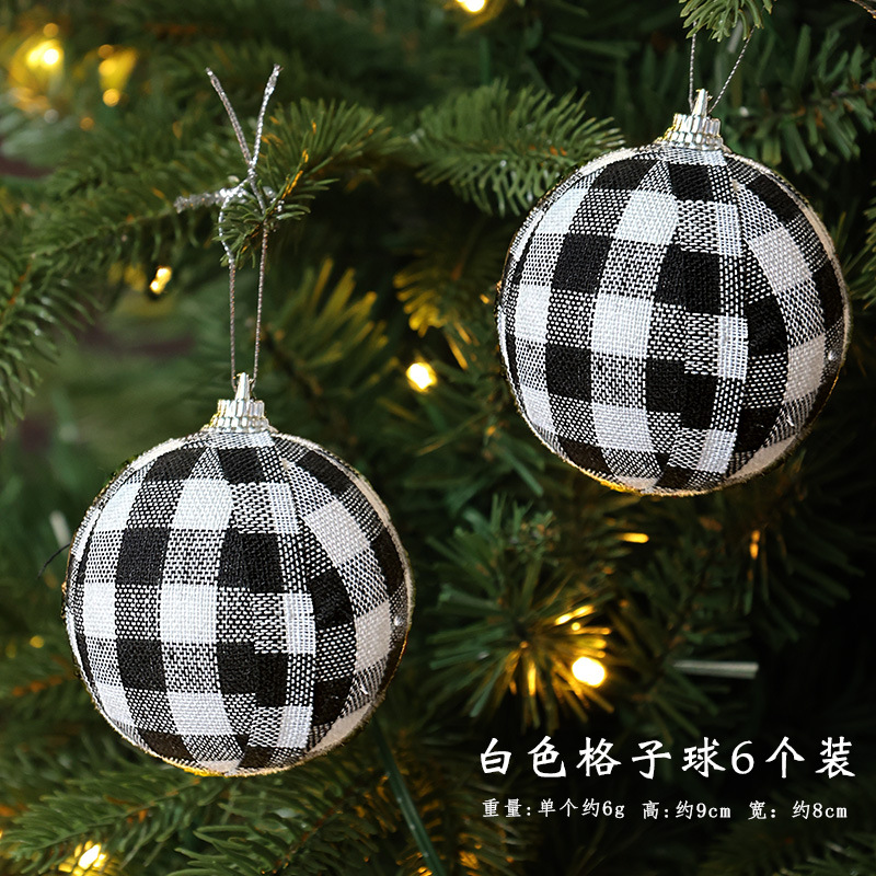 Punto transfronterizo juego de bolas de Navidad galvanoplastia de plástico caja de regalo de bolas pintadas a mano colgante de árbol de Navidad bola colgante de ambiente navideño