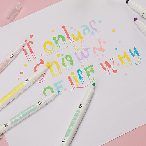 Colin 560 Dots Pen Double Head Dotting Pen Watercolor Painting Pen Student Notebook Writing Art Drawing Pen Highlighter 
