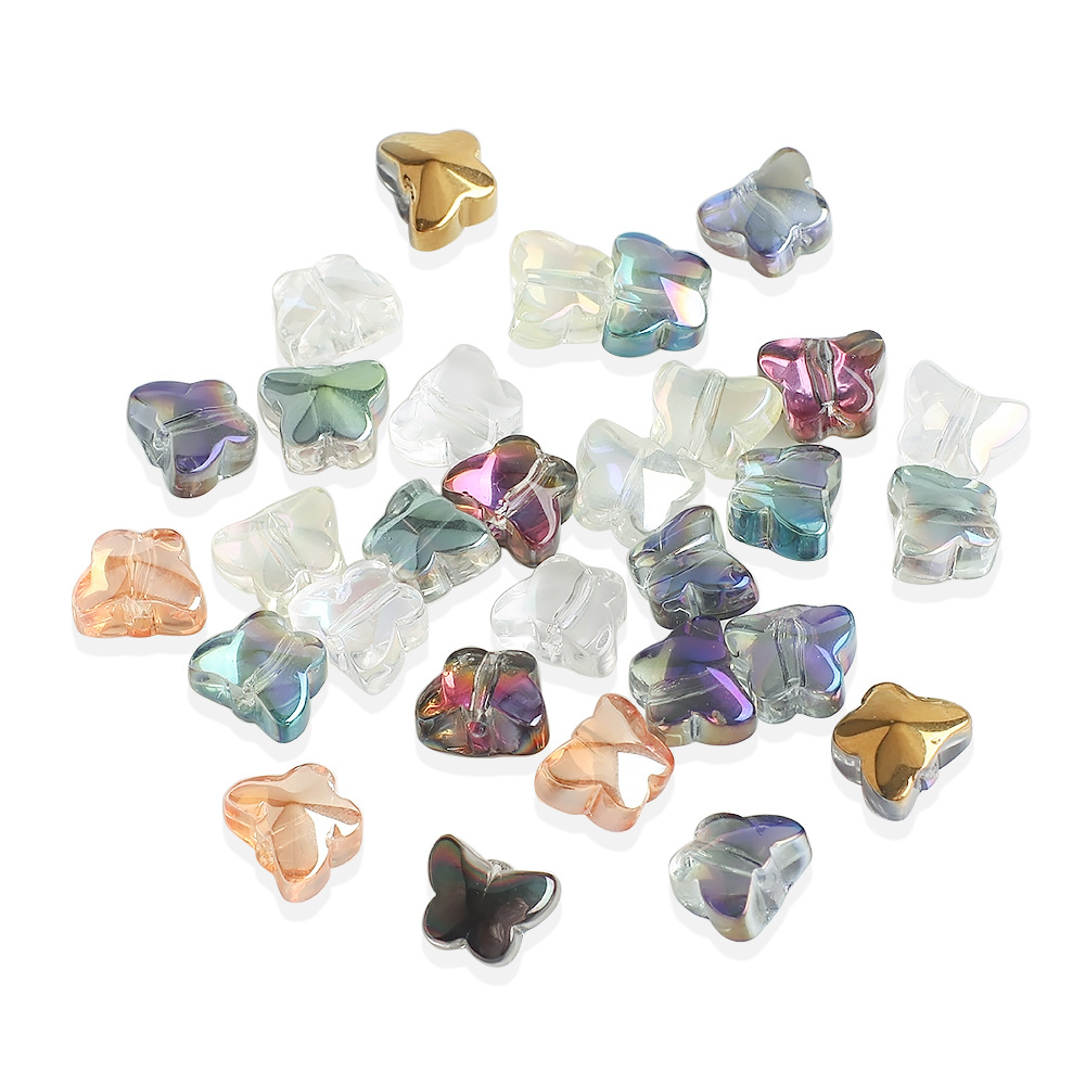 50 Stück/Paket 6*8mm Loch 1~1.9mm Glas Schmetterling Perlen display picture 4