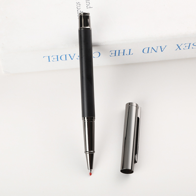 Fabricantes comerciales de metal en stock lápiz de firma mate de alta calidad textura neutra lápiz negro galvanizado lápiz de firma