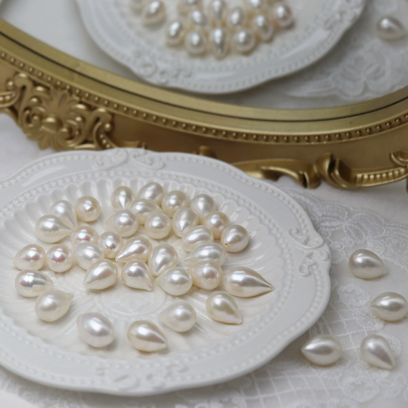 【Dreamland Jewelry】Большие натуральные пресноводные жемчужины в форме капли воды, 9 мм, с сильным блеском, полуотверленные, для изготовления аксессуаров для волос.