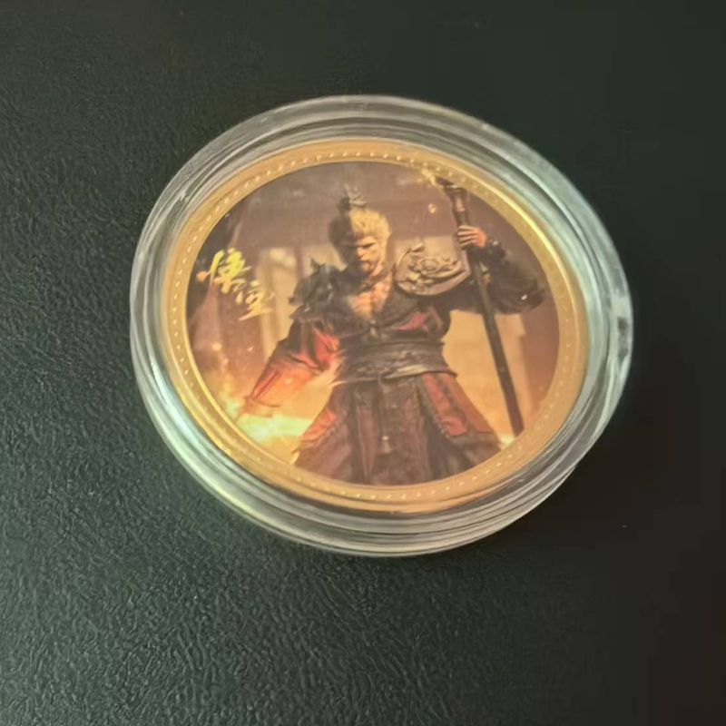 블랙 신화 오공 기념 동전 금속 공예 금화 게임 동전 배지는 사진과 샘플로 만들 수 있습니다