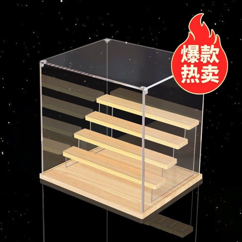 Acrylic Box Transparent Blind Box Storage Display Stand Popma Figure Ladder Dust Cover Molly Display Box