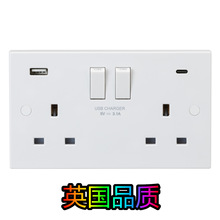 ���Q�۰�Ӣʽ13A����USB��Type-c���Ӣ��늟��_�P 2 GANG SOCKET