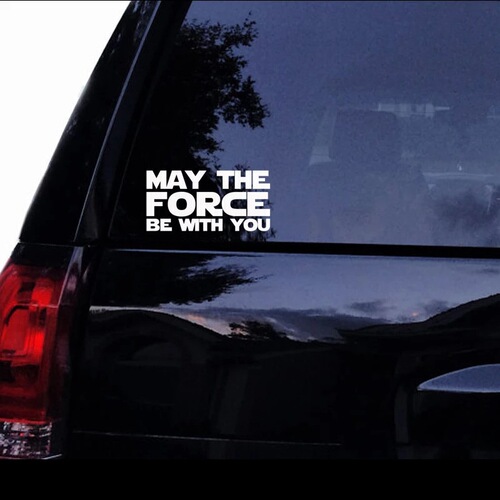 Cross-border reflective car stickers may the force be with you English letters car body rear window glass stickers