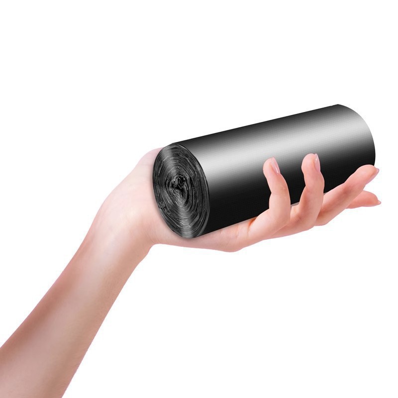 Toda la caja de bolsas de basura domésticas gruesas chaleco negro plano desechable no fácil de romper bolsas de plástico al por mayor sin