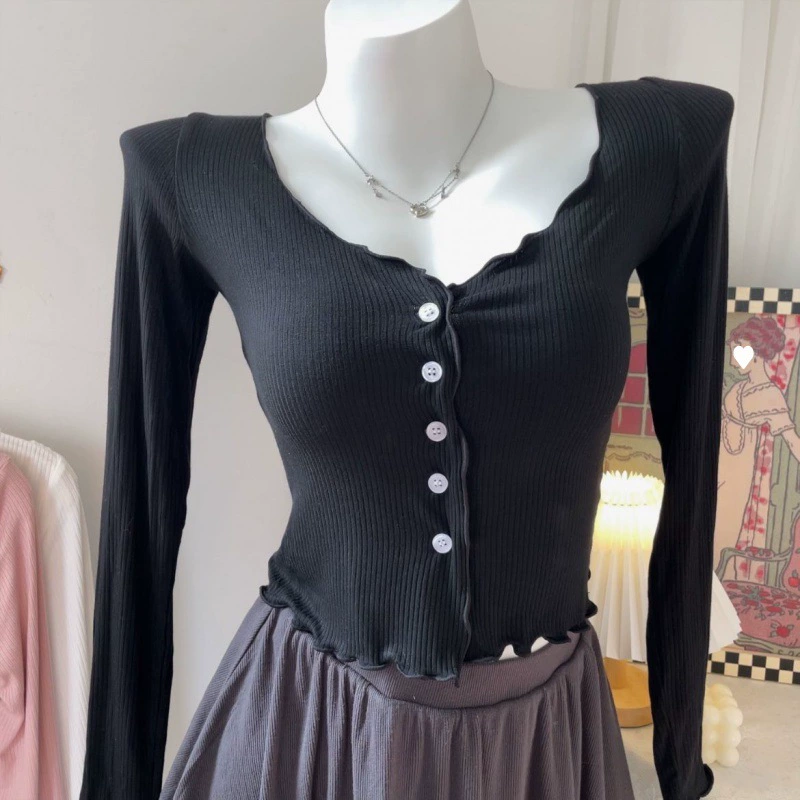Thin fitted elastic cute short jacket, cardigan, sun protection