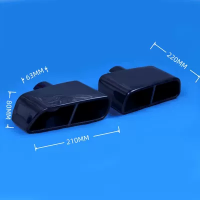 Stainless Steel Exhaust Pipe | Exhaust pipe - 02-50448sh-double-type-flat-square-titanium-black