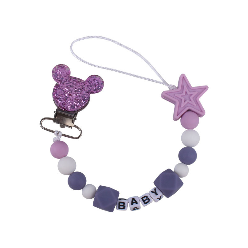 Mickey nuevo bebé chupete cadena bebé silicona dientes molienda anti-gota cadena materna y niño suministros anti-perdido cadena