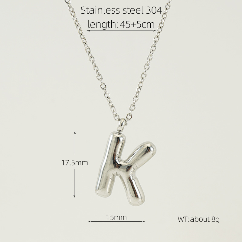 12g Weight 304 Stainless Steel Casual Elegant Polishing Letter Pendant Necklace