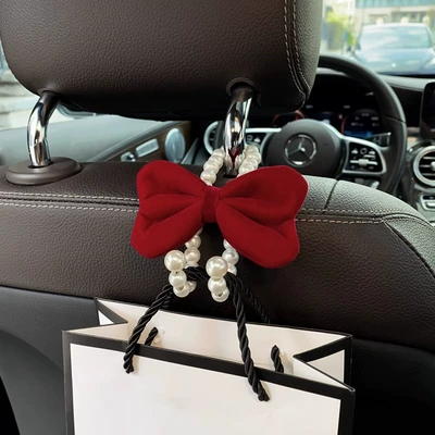 Car hook car front Other Automotive Interior Supplies - 1-red-bow-pearl-hook