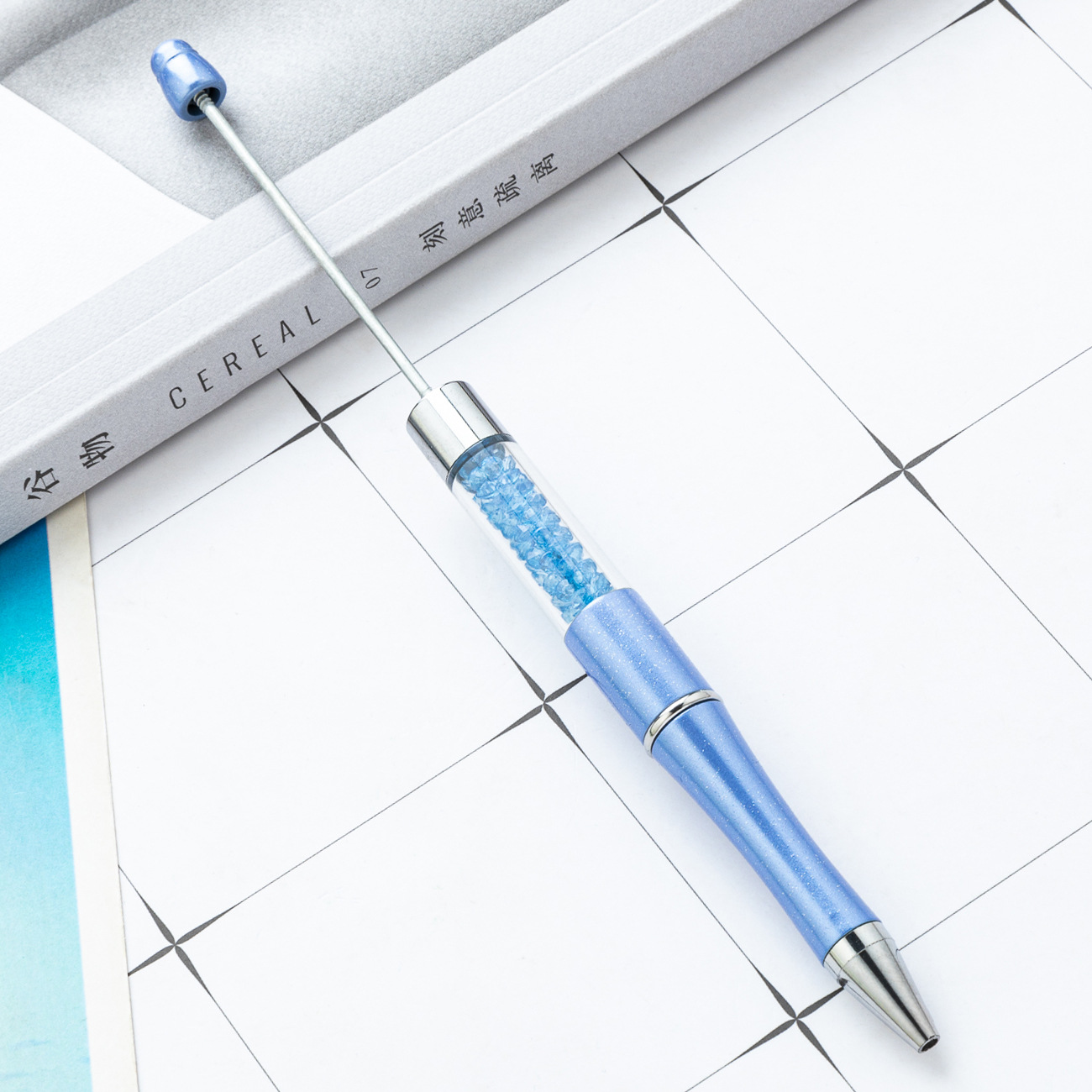 Bolígrafo con cuentas de cristal de bricolaje bolígrafo con cuentas de plástico giratorio multicolor bolígrafo de regalo publicitario creativo al por mayor