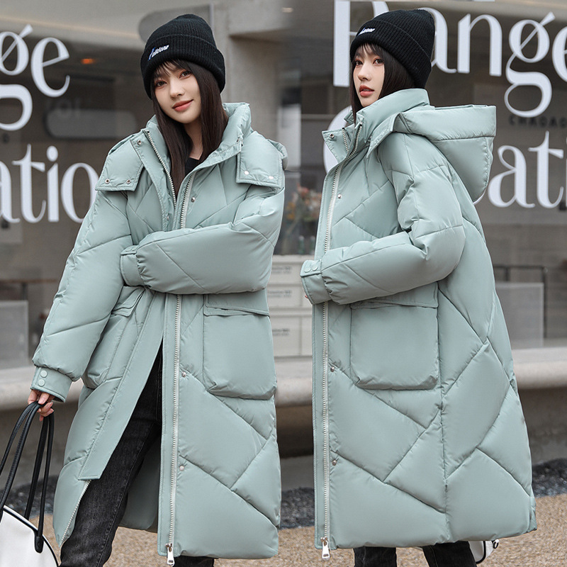 Winter fashionable removable long down jacket