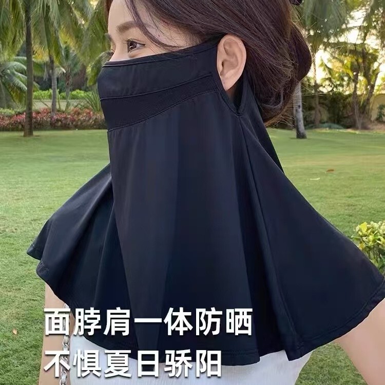 新しい日焼け止めベール、紫外線防止、女性用ネックプロテクター、目の保護マスク、アイスシルク通気孔、屋外用|undefined