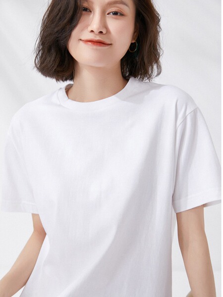 Cotton breathable summer short short sleeve T-shirt with a round…