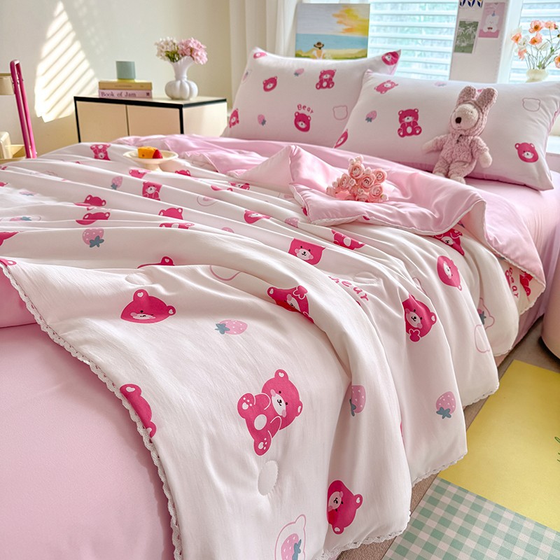 A級夏用ウォッシュドコットンサマーキルト、エアコン用掛け布団、寮用シングル、子供用薄型、洗濯機で洗えるキルト芯、抗菌