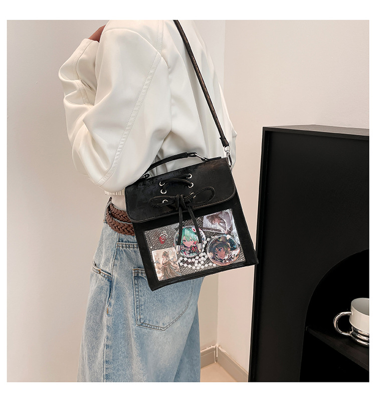 540g Weight Synthetic Leather Lining Material Sewing Thread Fashion Element Magnetic Buckle Closure Type Double Shoulder Straps Strap Type Functional Backpack Bags Type Casual, Daily Occasion Pu Leather Material Women's Backpack Backpack Color Block Pattern All Seasons Season Women's Gender Cute, Streetwear Style Square Shape Color Block Casual Daily Women's Backpack Functional Backpack 12