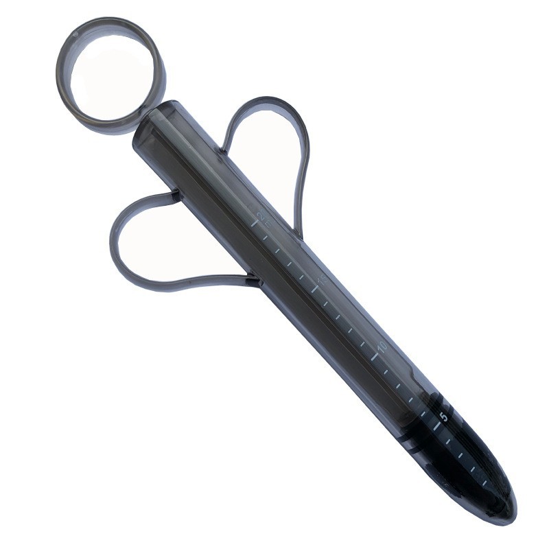 Lube Applicator Syringe, ABS Body with Silicone Tip, Black Adult Toy Accessory — detail image 9