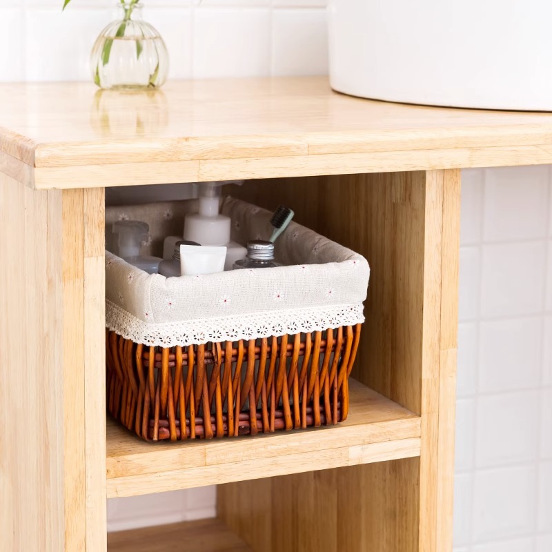 Cesta de almacenamiento de mimbre cesta de almacenamiento de escritorio cesta de almacenamiento de bambú ropa de juguete de mimbre de almacenamiento cesta de almacenamiento de escritorio en casa