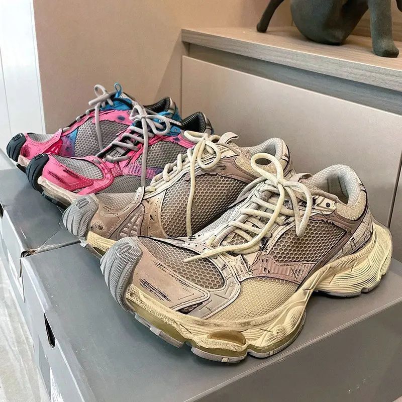 Summer New Thick-Soled Paris Height-Increasing Stapler Couple Dad 2025 Men's and Women's Popular Breathable Sports Shoes Couple