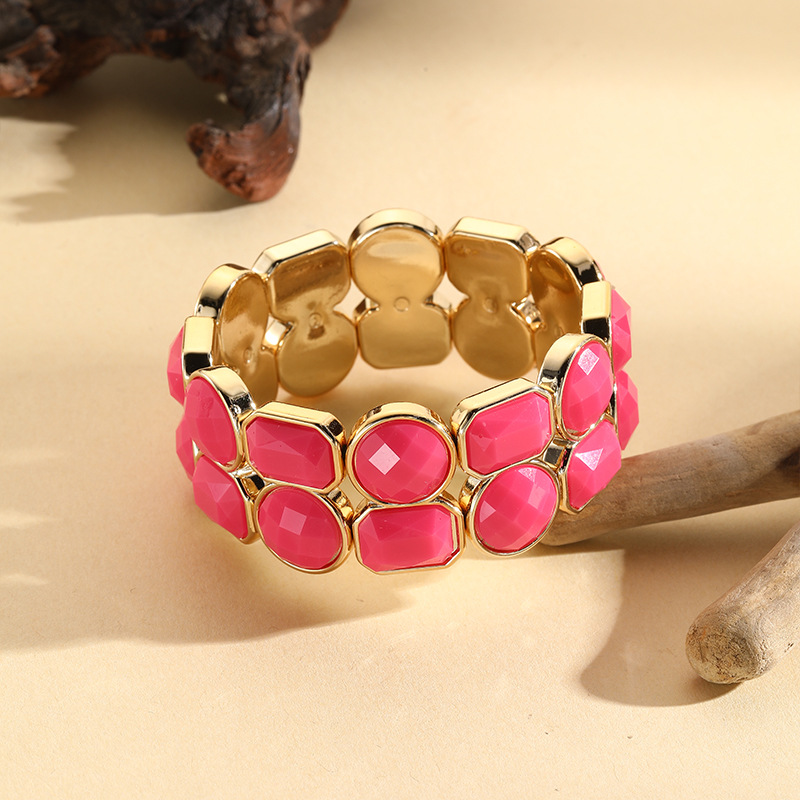 33g Weight Bracelets Classification CCB Chain Material 1 Piece Quantity Holiday, Daily, Selfie Occasion CCB Material Solid Color Pattern Women's Gender Asymmetrical Design Simple Style Style Simple Style Solid Color CCB  Beaded Bracelets Wholesale 5