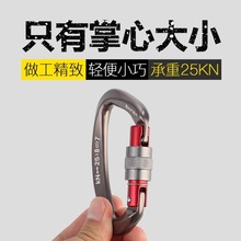 专业攀岩主锁登山挂钩户外快挂高承重速降装备安全锁扣D型锁