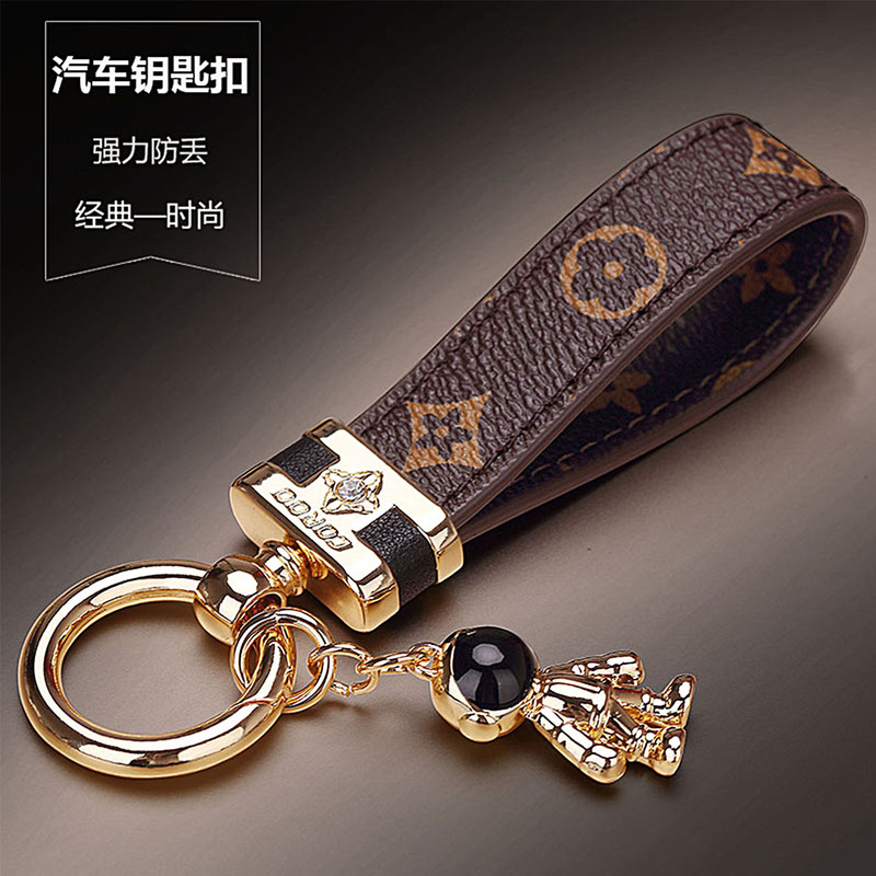 Trendy crooked-neck duck leather car keychain pendant for women, creative high-end doll with horseshoe buckle Trendy crooked-neck duck leather car keychain pendant for women, creative high-end doll with horseshoe buckle