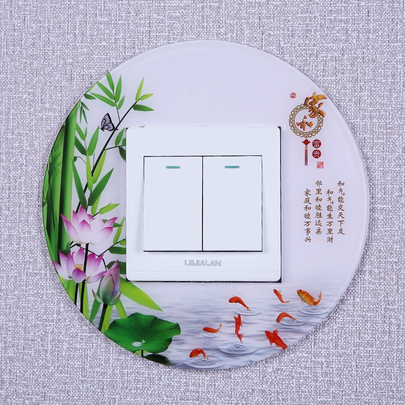 Acrylic switch key on wall, protective case, decorations, creative round jewelry, simple and elegant design