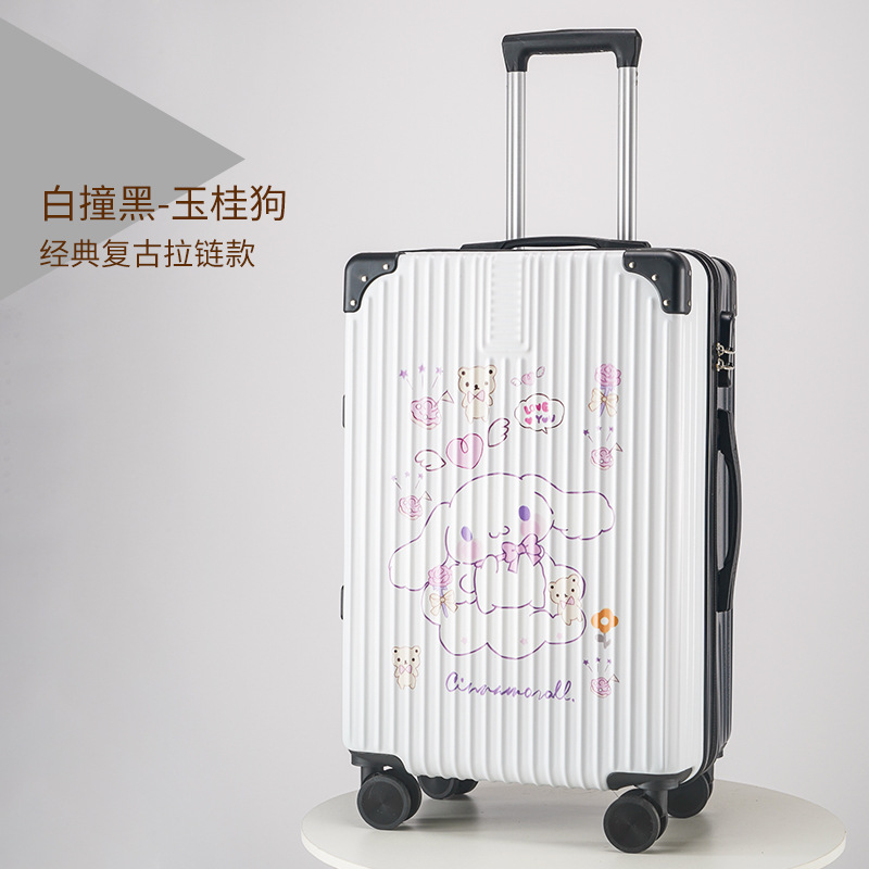 Maleta de contraseña de los hombres universal Mute rueda caja de viaje del estudiante Maleta impresa de dibujos animados de estilo coreano de las mujeres