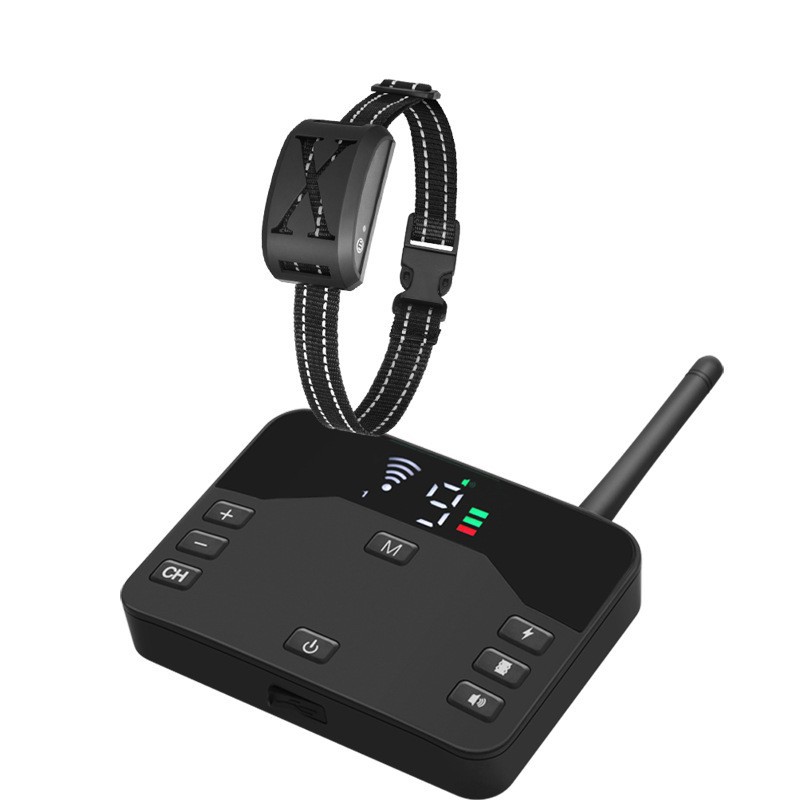 Nuevo al aire libre electrónica perro cerca transfronteriza mascota control remoto perro entrenador perro grande choque eléctrico collar corteza tapón al por mayor