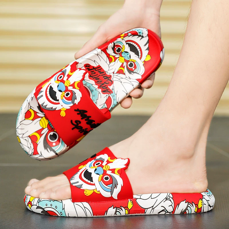 2025 новый национальный прилив тапочки мужской летний сетка красный противоскользящие холодные тапочки на улице