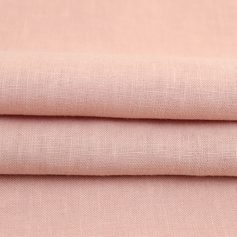 Marca de moda tela de lino puro vestido de tela de lino de algodón camisa Lisa sofá Lino tela decorativa en stock
