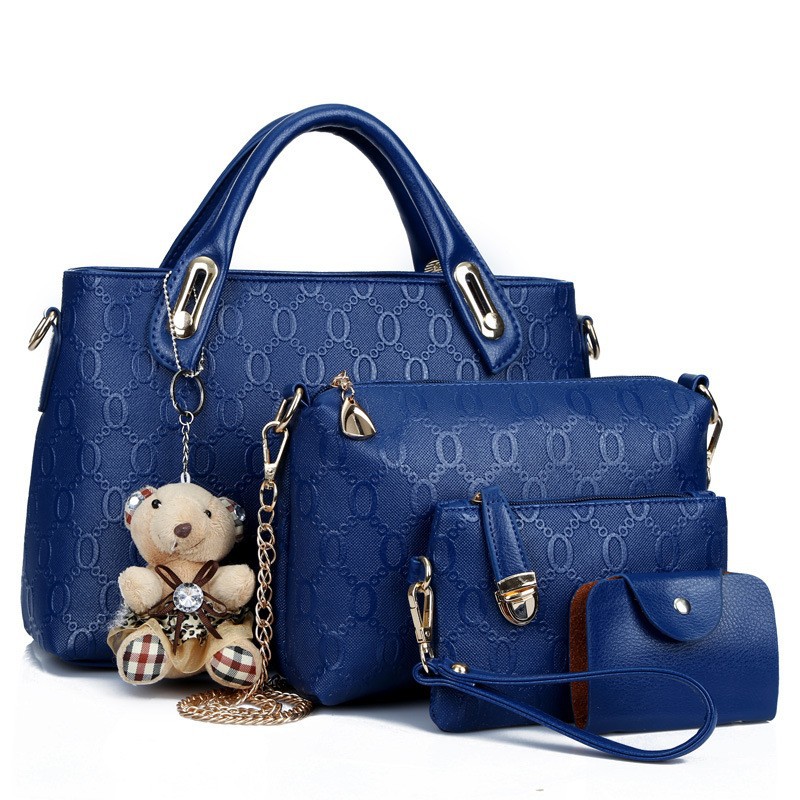 1056g Weight Polyester Lining Material Women's Large All Seasons Pu Leather Streetwear Bag Sets