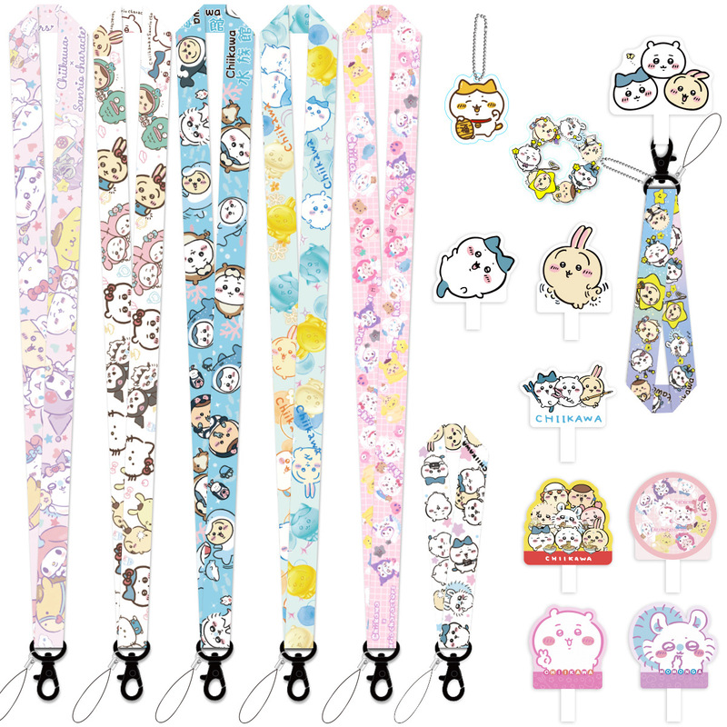 Chiikawa Phone Anti-Lost Lanyard Cartoon Phone Holder Clip Neck Strap Wrist Strap Usagi Chiikawa