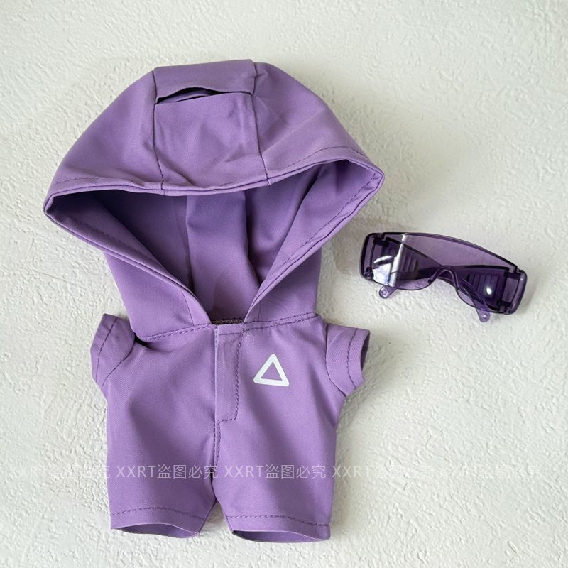 一二三代拉布布娃衣搪胶公仔一二三代labubu衣服潮流冲锋衣护目镜|undefined