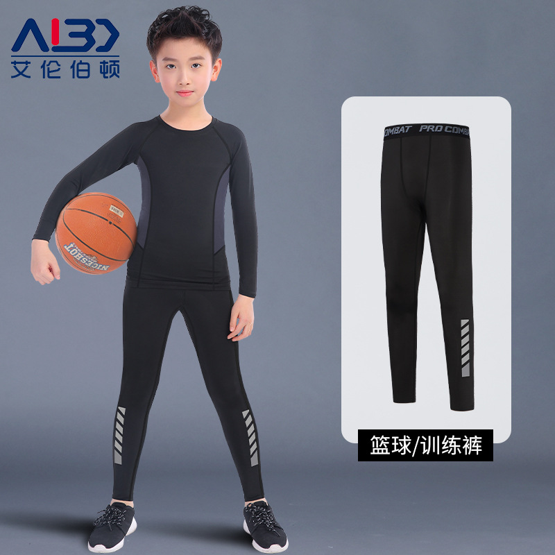 Pantalones de entrenamiento apretados para niños primavera alta velocidad elástica secos pantones de baloncesto transpirables niñas ropa de fútbol inferior