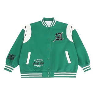 Foreign Trade Girls' Baseball Suit Spring and Autumn New Korean Style Contrast Casual Jacket Coat Loose All-match Top