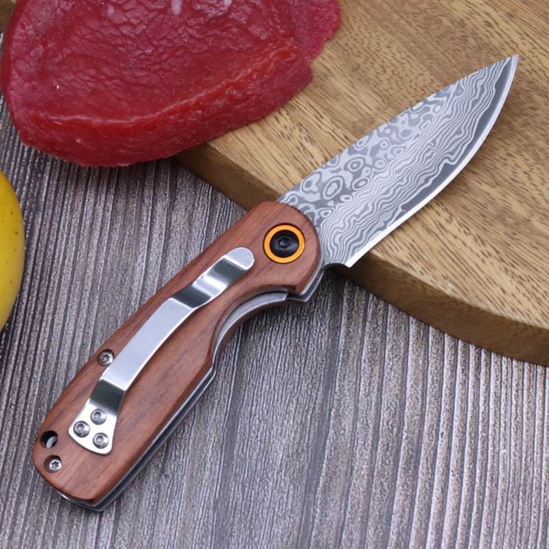 다마스커스 패턴 샌드위치 스틸 나이프