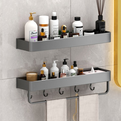Hole-free wall-mounted bathroom storage shelf bathroom towel rack bathroom multi-layer washbasin storage home