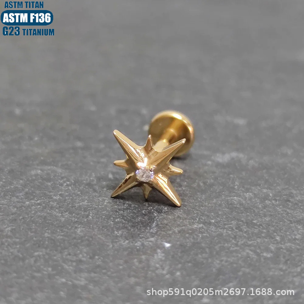 16G labret stud size and finish detail