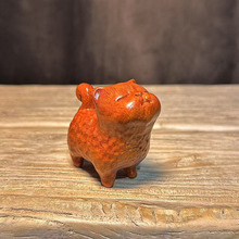 工厂直销黑檀木雕刻锤纹猫咪摆件可爱桌面饰品创意礼品小猫手把件