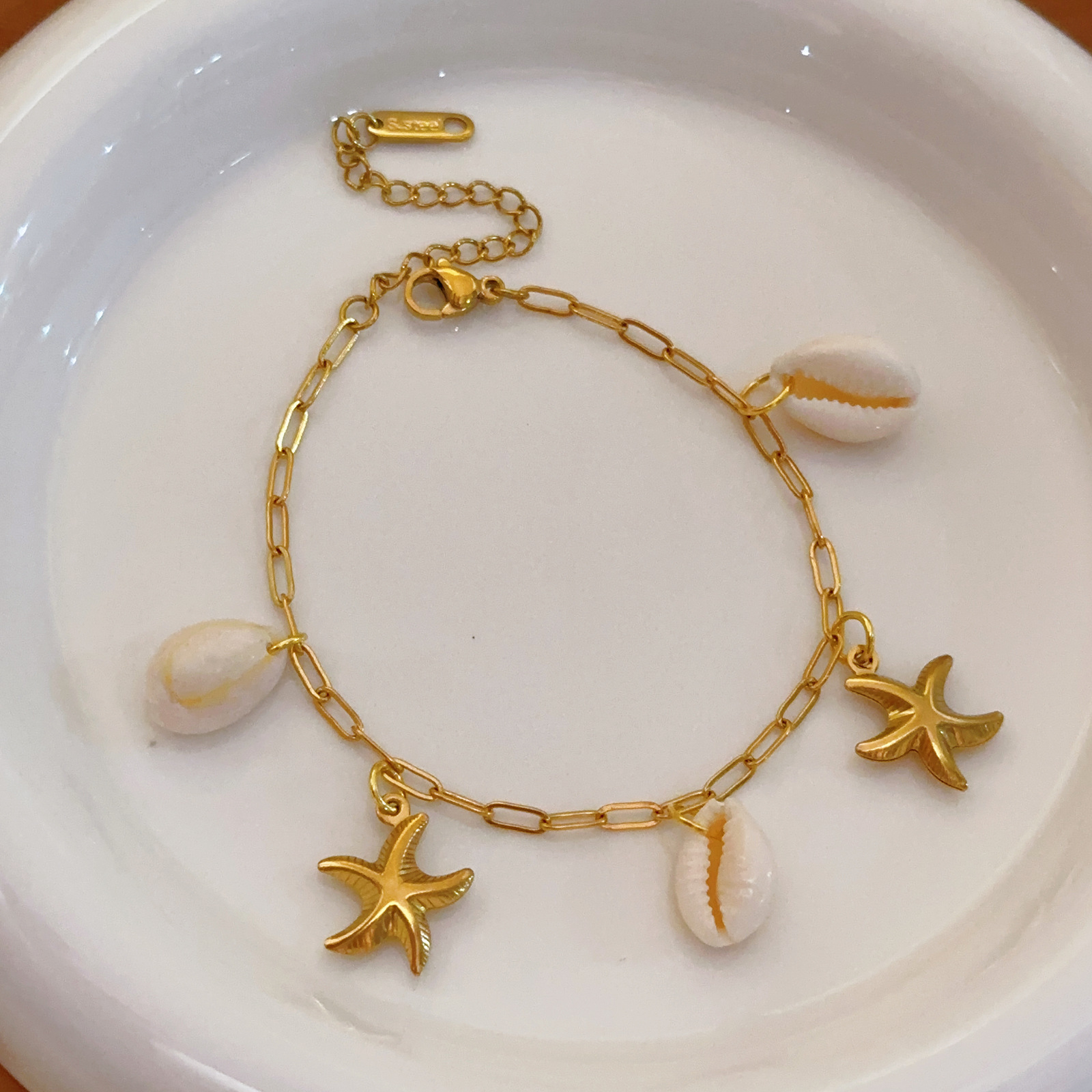 Europeo y americano transfronterizo nuevo estilo concha estrella de mar collar femenino estilo océano vacaciones moda joyería de todo fósforo concha acero inoxidable