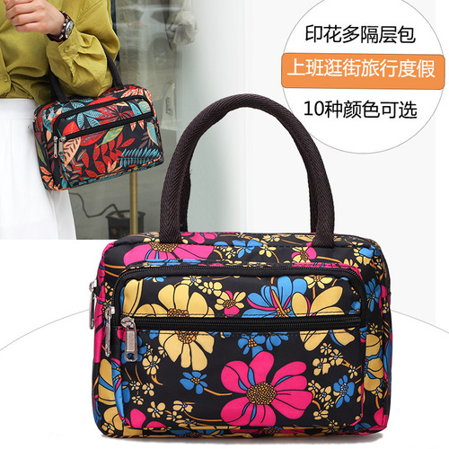 2024新款手提包牛津防水妈妈买菜包饭盒便当包中老年韩版手拎包